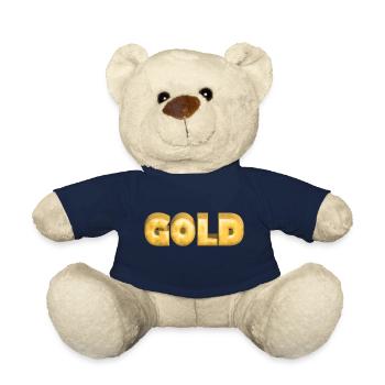 GOLD gold Gold Text Font Bars - Teddy Bear - french navy - Front