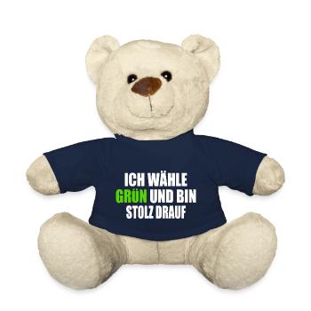 I vote green and I'm proud of it - Teddy Bear - french navy - Front