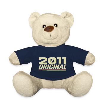 Né en 2011 Vintage 2011 Anniversaire Rétro 2011 - Nounours - bleu marine - Devant