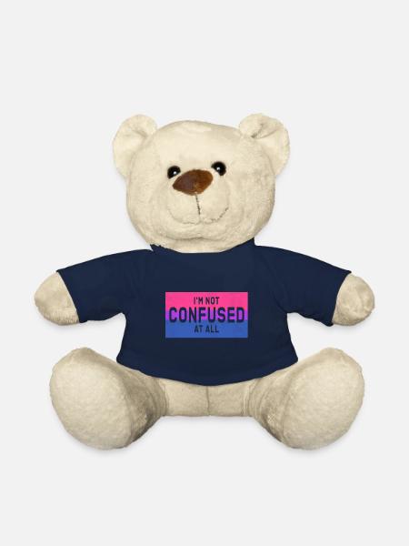 LGBT Ich bin nicht verwirrt - Bisex-Flagge mit Zitat - Teddy - French Navy
