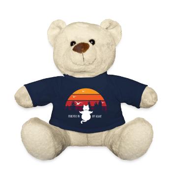 Retro Cat Dead Grief Emotional Gift Angel - Teddy Bear - french navy - Front
