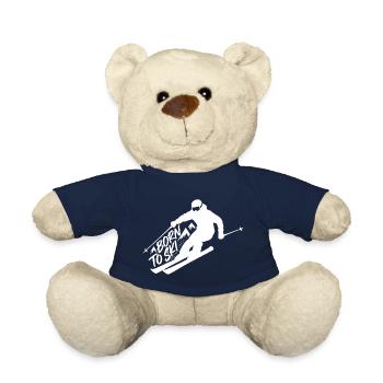 Born To Ski Skifahrer Skifahren Wintersport - Teddy - French Navy - Vorne