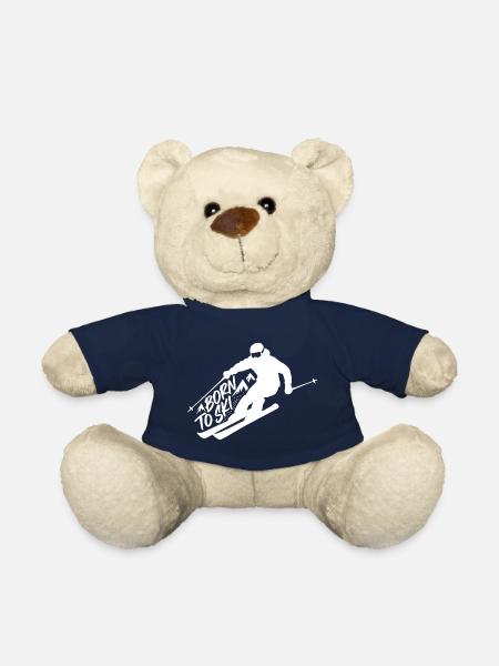 Né pour le ski Skieurs Ski Sports d’hiver - Nounours - bleu marine
