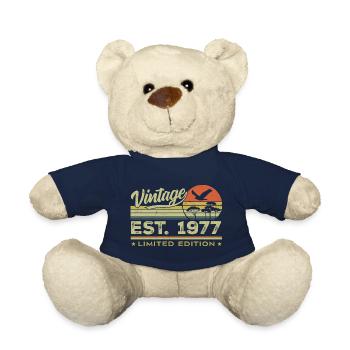 Vintage 1977 Awesome Since 1977 Gift 1977 Retro - Teddy Bear - french navy - Front