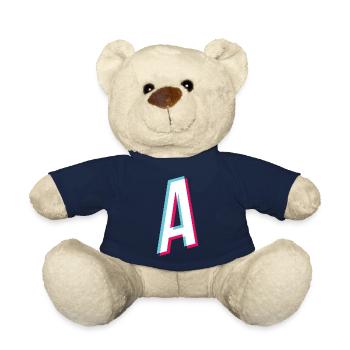 A - letter A - Teddy Bear - french navy - Front
