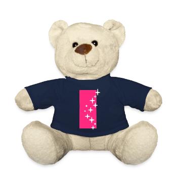 Letter I Glitter - Teddy Bear - french navy - Front