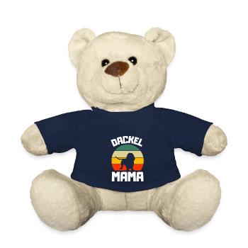Dogs Mama Retro Dachshund - Teddy Bear - french navy - Front