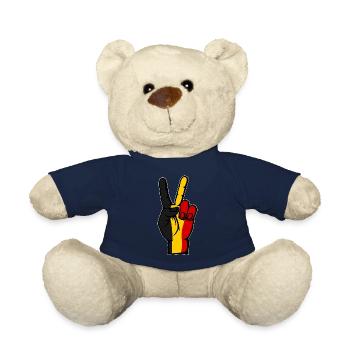 Drapeau de la Belgique Symbole de la Victoire de la Paix - Nounours - bleu marine - Devant