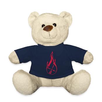 feu barbecue flammes chaud brûler des aliments grill - Nounours - bleu marine - Devant