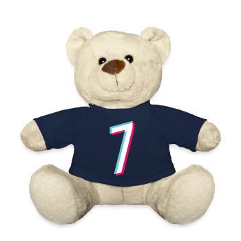 7 - NUMBER 7 - Number 7 Jersey number Tik Tok Style - Teddy Bear - french navy - Front