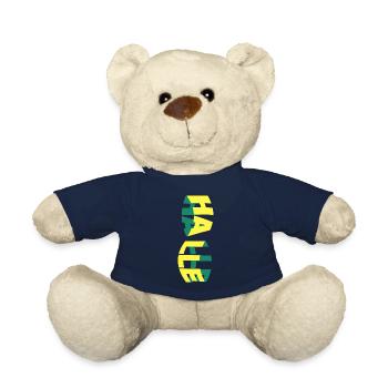 Halle Saale Germany City Skyline Font Colorful - Teddy Bear - french navy - Front