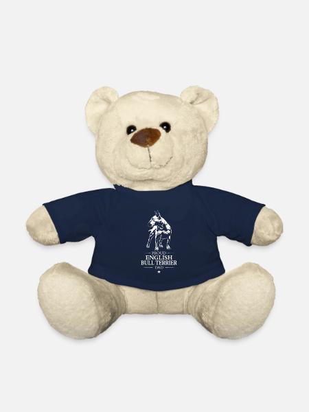English Bull Terrier Dad Bull Terrier Dog Wilsigns - Teddy Bear - french navy