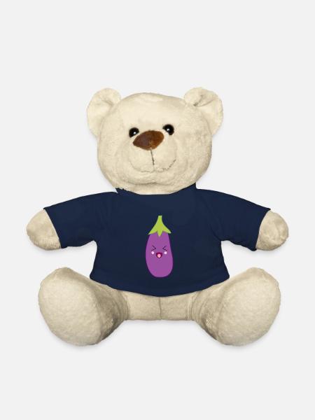 Kawaii Aubergine Kawaii Gemüse Kawaii Sticker - Teddy - French Navy