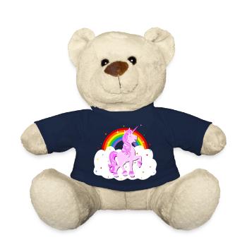 Einhorn Regenbogen Sterne Wolke Unicorn - Teddy - French Navy - Vorne
