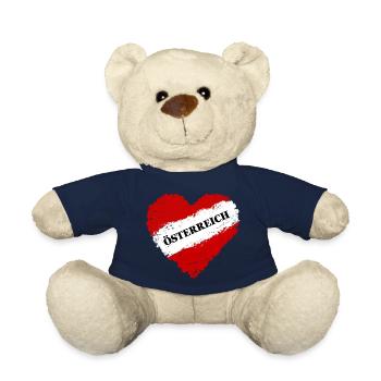 I Liebe Österreich Flagge Herz - Teddy - French Navy - Vorne