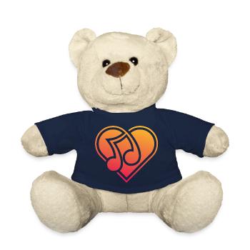 Heart with musical note I love music - Teddy Bear - french navy - Front