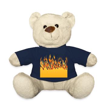 feu flamme flame mur - Nounours - bleu marine - Devant