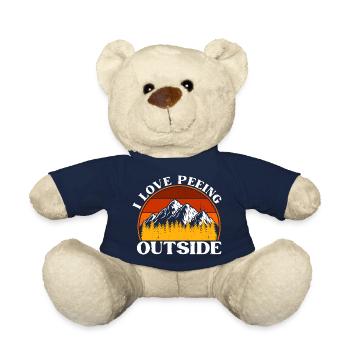 I Love Peeing Outside Retro - Teddy Bear - french navy - Front