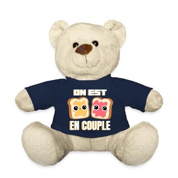 Tartines on est en couple Humour Amour Valentin - Nounours - bleu marine - Devant