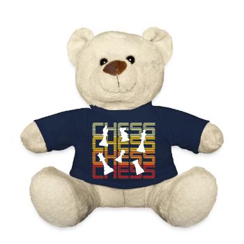 Chess, Pawn, Runner, Jumper, Tower - Teddy Bear - french navy - Front