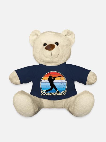 Joueur de baseball De baseball Vintage Retro Cadeau - Nounours - bleu marine