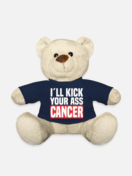 I'll Kick Your Ass Cancer - Teddy Bear - french navy