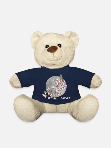 Sakura en fleurs de cerisier japonais - Nounours - bleu marine
