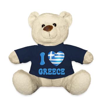 J''aime la Grèce - Nounours - bleu marine - Devant