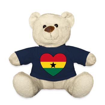Ghana Flag Heart - Teddy Bear - french navy - Front