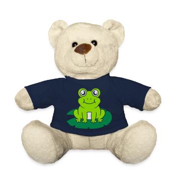 Niedlicher Frosch sitzt Seerose - Teddy - French Navy - Vorne