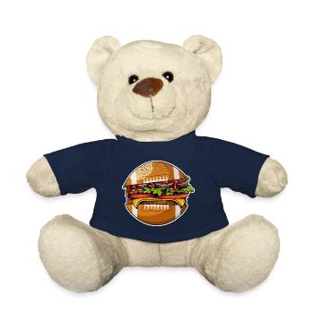 American Football Burger Hamburger Cartoon Fan - Teddy - French Navy - Vorne
