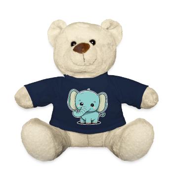 Elephant Elephant Baby Cute Cute Cartoon Comic - Teddy Bear - french navy - Front