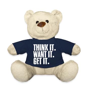 Think It Want It Get It Cool Manifestation Of - Teddy Bear - french navy - Front