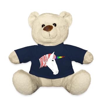 Licorne arc-en-ciel - Nounours - bleu marine - Devant