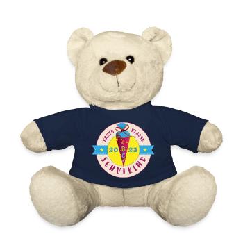 Schulkind 2023 Erste Klasse Label - Teddy - French Navy - Vorne