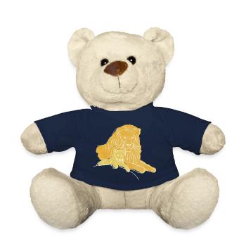 « Lion », Boho Line Art Design, série « Big 5 » - Nounours - bleu marine - Devant