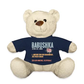 Vintage Babushka Definition A Russian Grandma - Teddy Bear - french navy - Front
