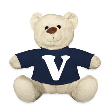 Lettre v - Nounours - bleu marine - Devant