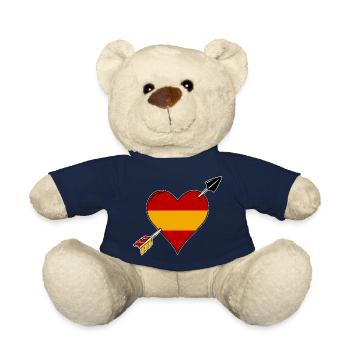 Spain flag heart in love - Teddy Bear - french navy - Front