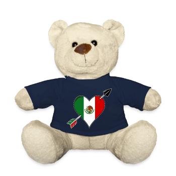 Mexiko Flagge Herz Liebe - Teddy - French Navy - Vorne
