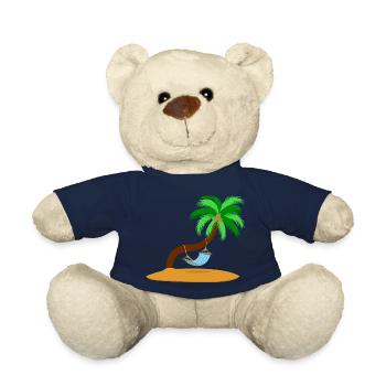 Lonely island with palm tree and hammock - Teddy Bear - french navy - Front