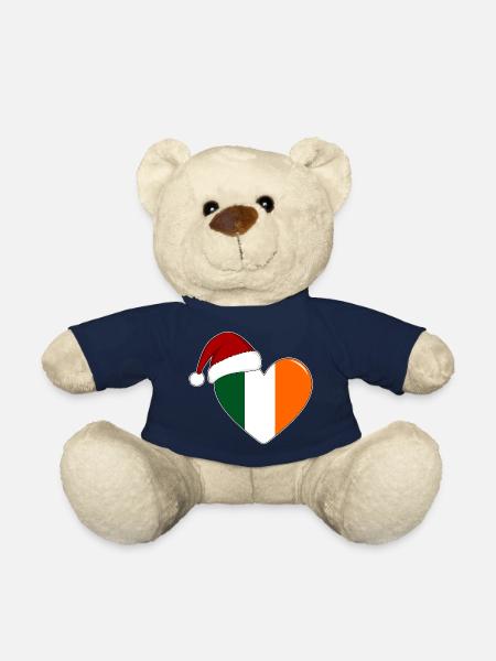 Drapeau de l’Irlande coeur de Noël - Nounours - bleu marine