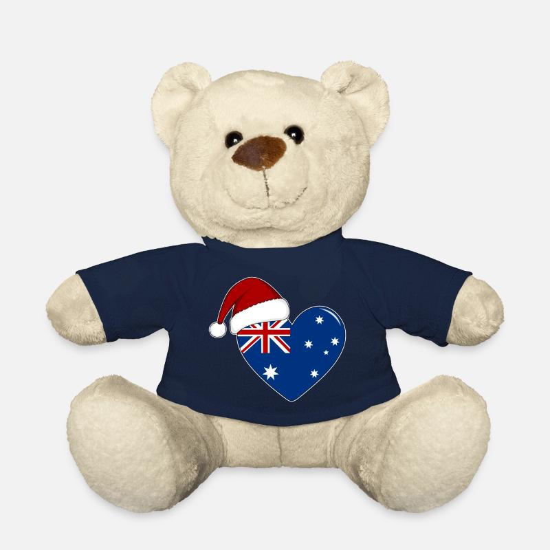 Drapeau Australie coeur de Noël - Nounours - bleu marine