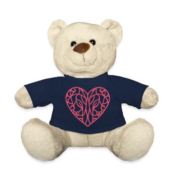 Ornamentales rosa Herz - Teddy - French Navy - Vorne