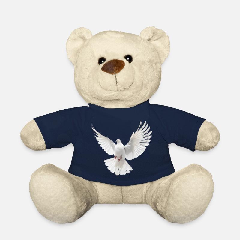 Colombe blanche - Nounours - bleu marine