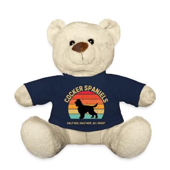 Cocker Spaniels Retro Sunset - Teddy Bear - french navy - Front