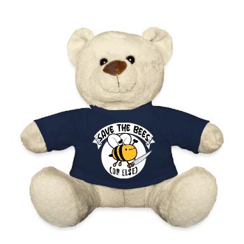 Rettet die Bienen oder sonst Messer Lustig Niedliche Biene Imker - Teddy - French Navy - Vorne