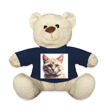 Cat Drawing - Teddy Bear - french navy - Front