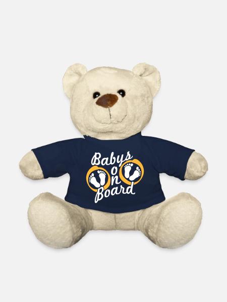 Babys On Board 2 Zwillinge Schwanger Bauch Füße - Teddy - French Navy