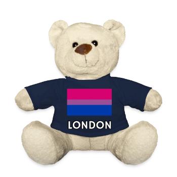 Bi Pride Flagge London - Teddy - French Navy - Vorne